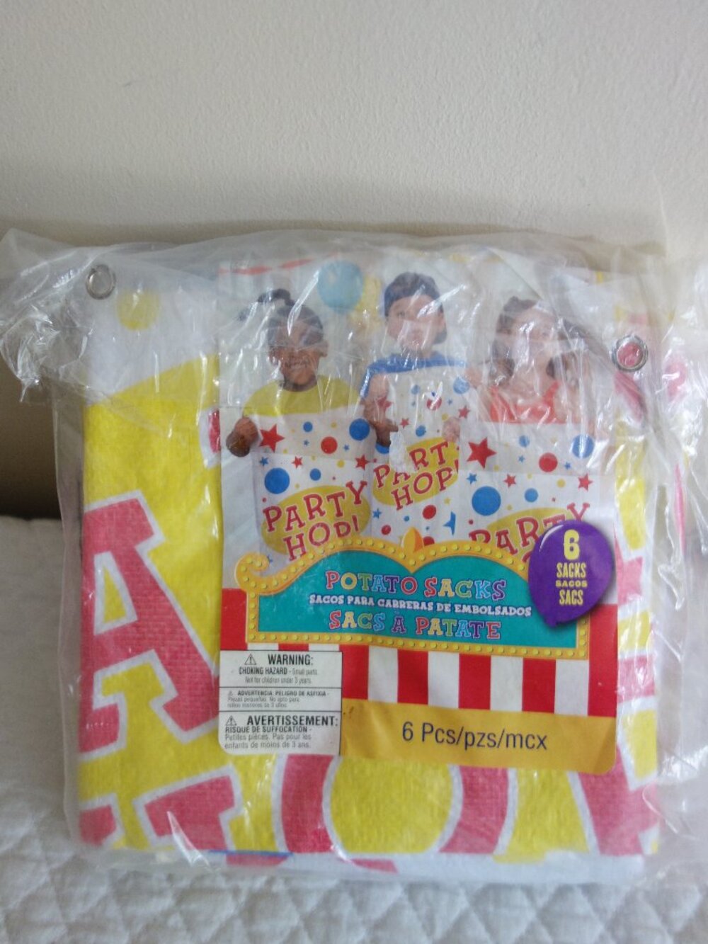 New Set of 5 PARTY HOP Potato Sacks